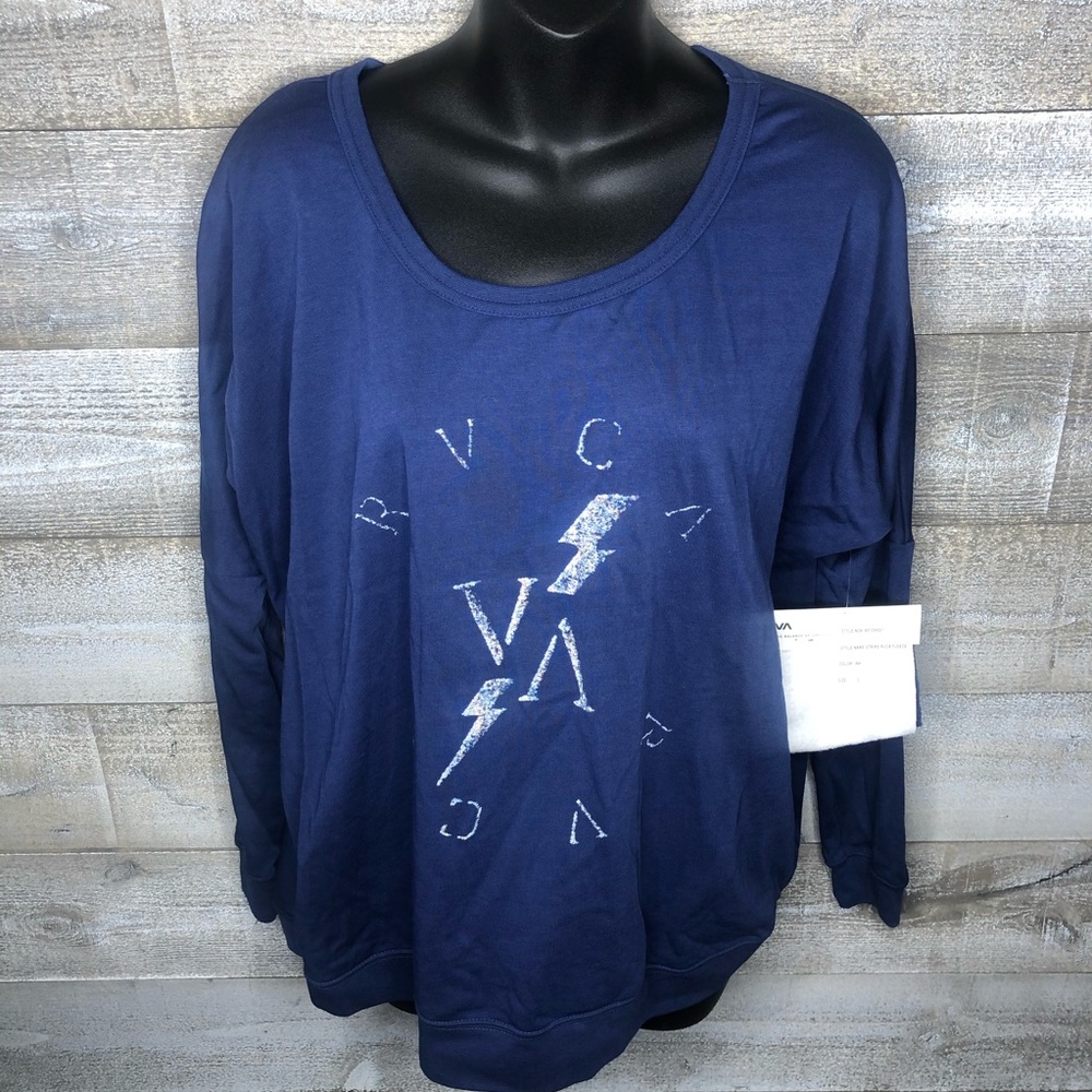 RVCA NWT strike logo fleece royal blue
